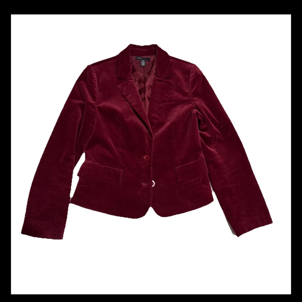 Kenneth Cole wine colored corduroy blazer size 10. EUC
